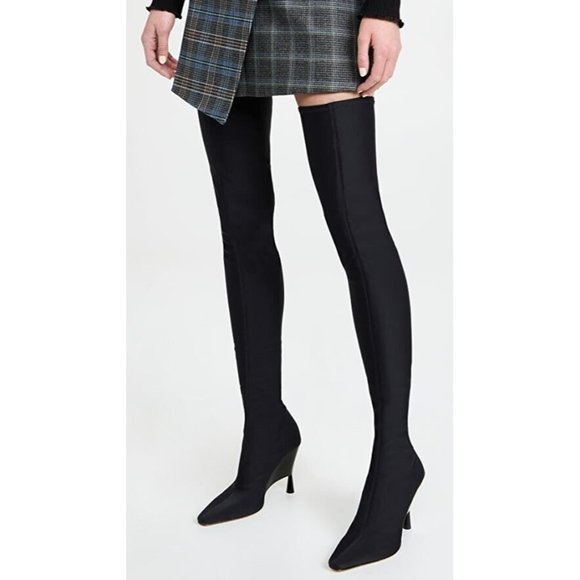 Gia Borghini Shoes - GIA BORGHINI x RHW Above the Knee Flat Boot Black